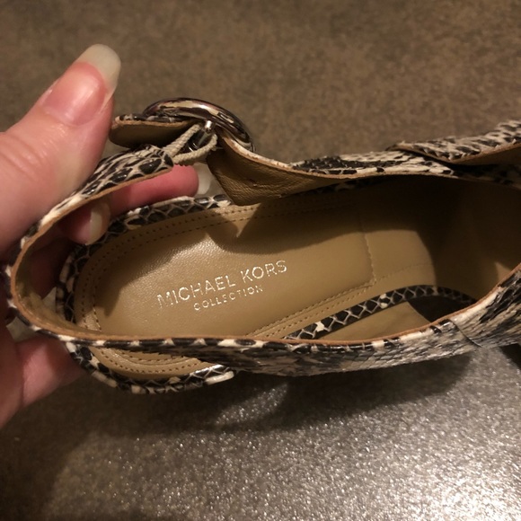 Michael kors collection real genuine snakeskin leather block heels 40 9 9.5 10 - Picture 11 of 12